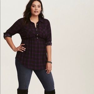 TORRID Emma Plaid Challis Babydoll Tunic